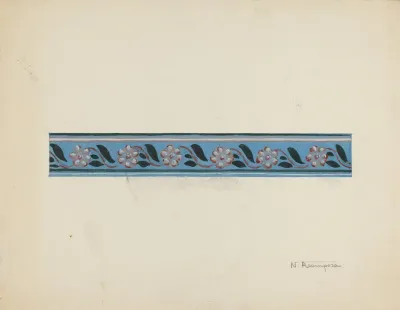 Wall Paper Border On Bandbox Lid
