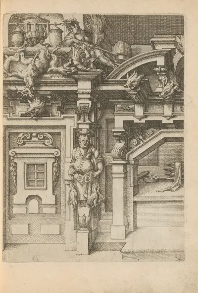 Wall With An Oven And A Herm In The Form Of A Cook With Ducks In His Hand And Ceres With A Sheaf Of Wheat And A Cornucopia