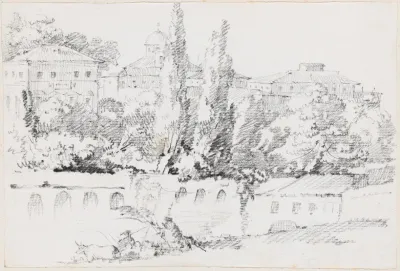 Walls Of Rome With Santa Maria Del Popolo In The Distance