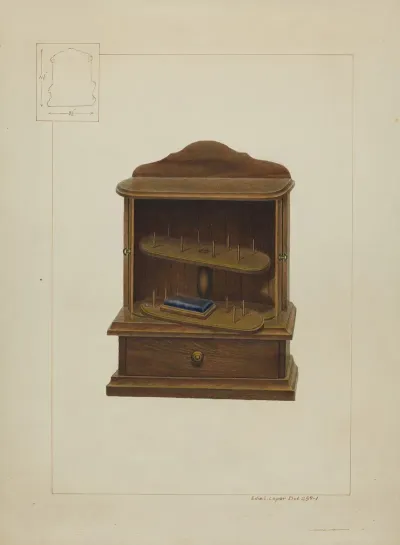 Walnut Spool Cabinet