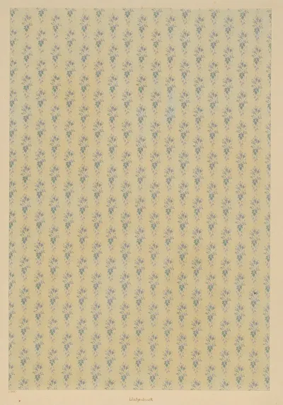Walzendruckpapier Florales Flachenmuster Nach Alten Mustern