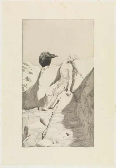Wanderers Ende Sterbender Wanderer Radierte Skizzen Opus I Blatt 7