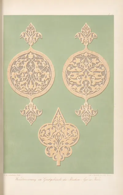 Wandverzierungen Aus Dem Grabgebaude Des Ibrahim Aga Zu Kairo