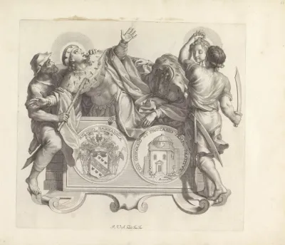 Wapen Van De Familie Barbarigo En De Dood Van De Heiligen Gervasius En Protasius