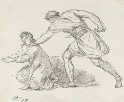 Warrior Seizing A Kneeling Figure