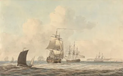 Warships Passing In The Channel