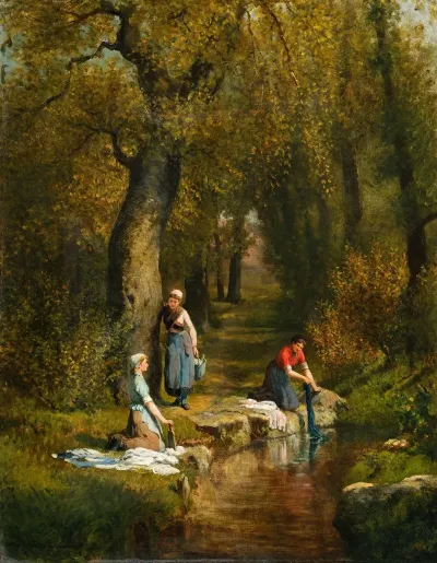 Washerwomen In A Landscape