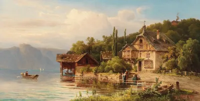 Washerwomen On The Lake Shore