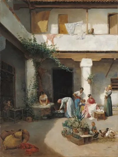 Washing In The Courtyard