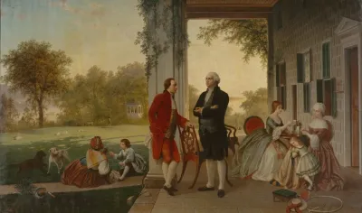 Washington And Lafayette At Mount Vernon 1784 The Home Of Washington After The War