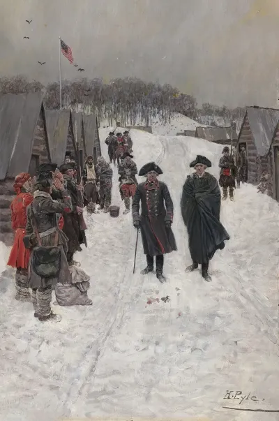 Washington And Von Steuben At Valley Forge