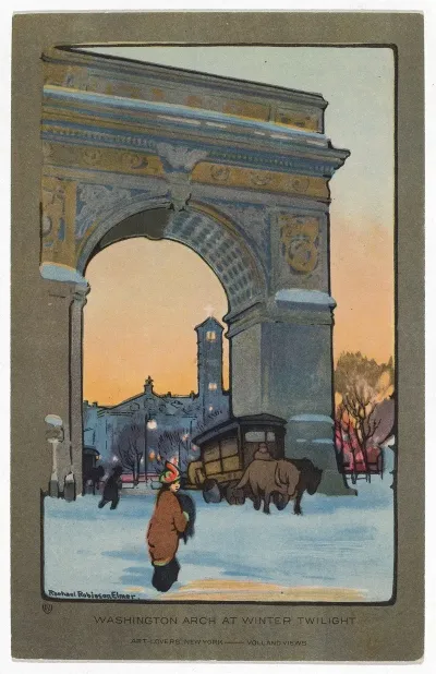 Washington Arch At Winter Twilight