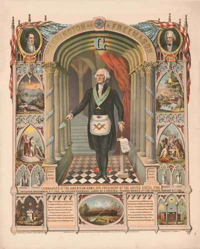 Washington As A Freemason Commander Of The American Army 1775 President Of The United States 1789