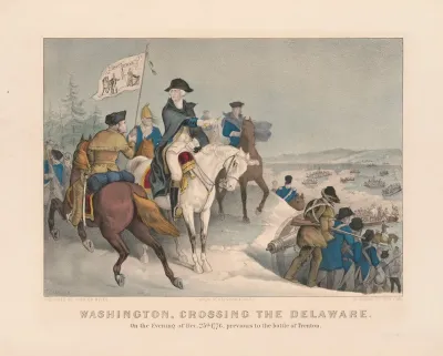 Washington Crossing The Delaware On The Evening Of Dec 25th 1776 Previous To The Battle Of Trenton