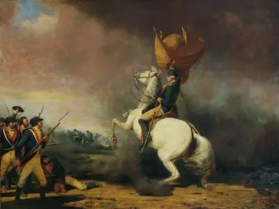 Washington Rallying The Americans At The Battle Of Princeton