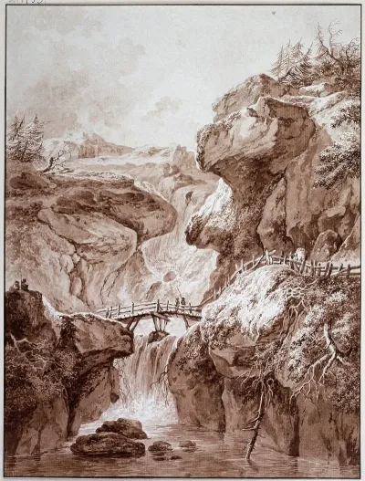 Wasserfall In Einer Felsenschlucht