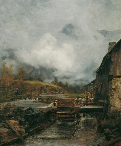 Wassermuhle In Goisern Nach Emil Jakob Schindler