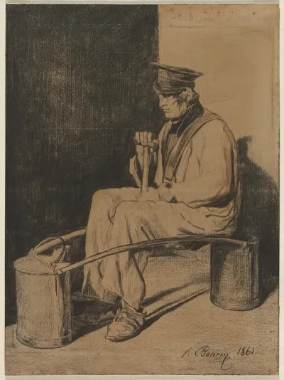 Water Carrier Seated On His Yoke