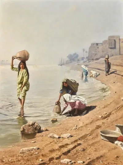 Water Carriers On The Nile