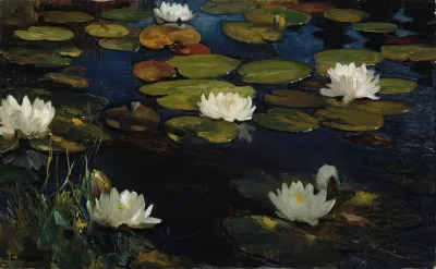 Water Lilies Study For The Youth And A Mermaid
