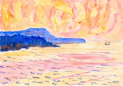 Watercolor No 6 Blue Coast