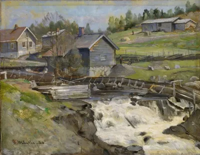 Waterfall At Stange In Hedmark