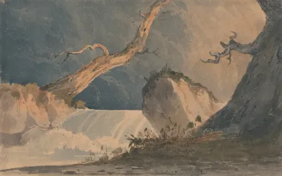 Waterfall In A Desolate Landscape 2