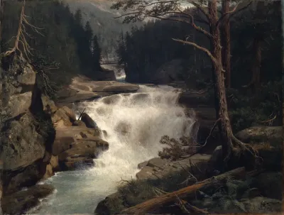 Waterfall In The Avers Valley