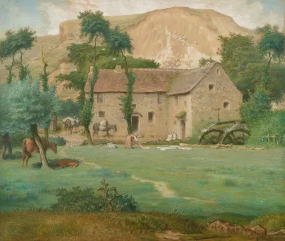 Watermill At The Foot Of A Mountain Allier