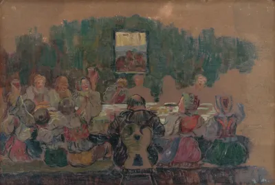 Wedding Feast Study For The Painting