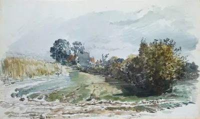 Weg Zwischen Kornfeld Und Strauchern Mit Katen Im Hintergrund