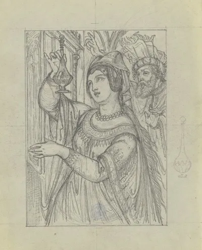 Weibliche Halbfigur Entwurf Fur Almanachbilder 2