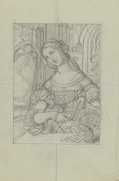 Weibliche Halbfigur Entwurf Fur Almanachbilder 3