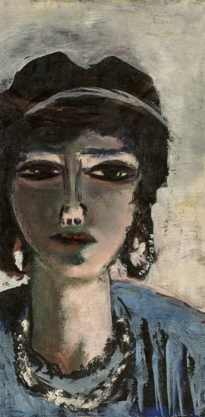 Weiblicher Kopf In Blau Und Grau Die Agypterin