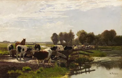Weidetiere In Flusslandschaft