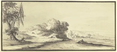 Weite Hugelige Landschaft Mit Einer Strase