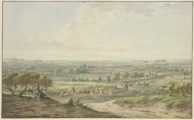 Weite Landschaft Mit Der Kornernte
