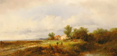 Weite Landschaft Mit Heimkehrern