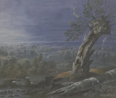 Weite Landschaft Mit Regenbogen