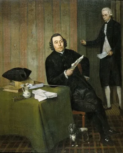 Wernerus Kohne 1725 88 Notary Of Haarlem With His Clerk Jan Bosch