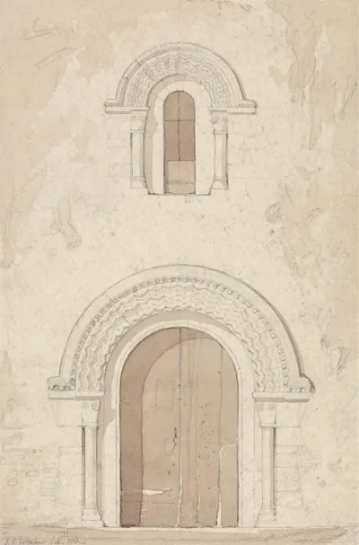 West Doorway And Window In The Church Of Ham Near Valognes Normandy