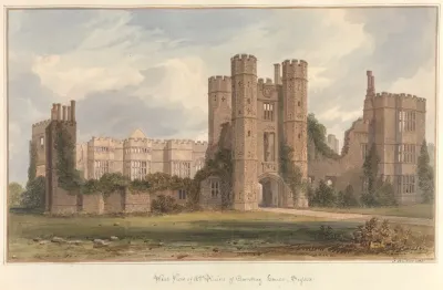 West View Of The Ruins Of Cowdray House Sussex