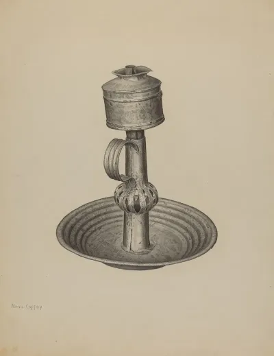 Whale Oil Peg Lamp And Stand