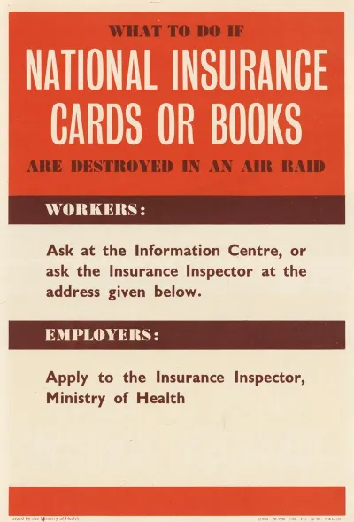 What To Do If National Insurance Cards Or Books Are Destroyed In An Air Raid