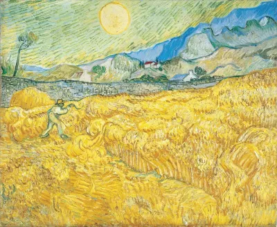 Wheat Field Behind Saint Paul Hospital With A Reaper