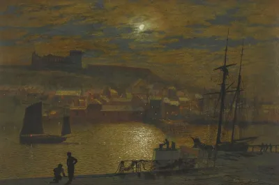Whitby From Scotch Head Moonlight On The Esk
