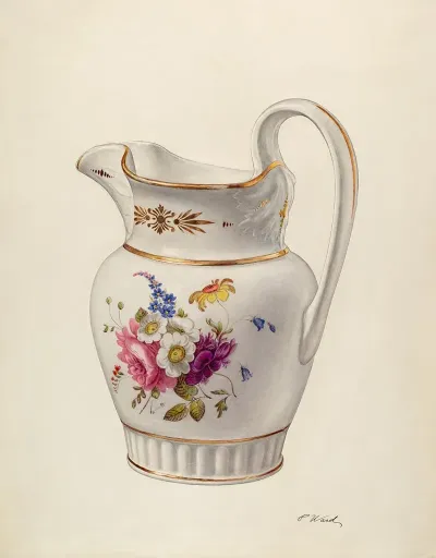 White Glazed Porcelain Pitcher