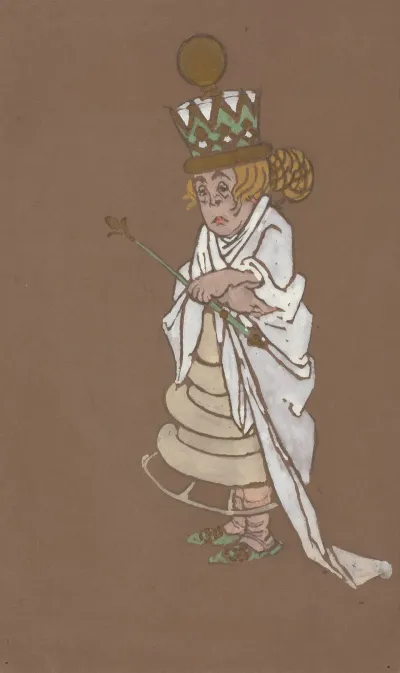 White Queen Costume Design For Alice In Wonderland 1915