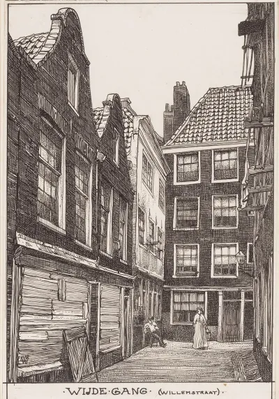 Wijde Gang Willemstraat Te Amsterdam