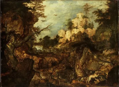 Wild Boar Hunt In A Rocky Landscape
